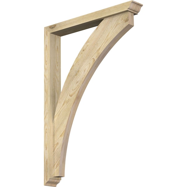 Ekena Millwork Thorton Traditional Rough Sawn Bracket w/ Offset Brace, Douglas Fir, 4"W x 28"D x 40"H BKT0402X28X40THR01RDF - main